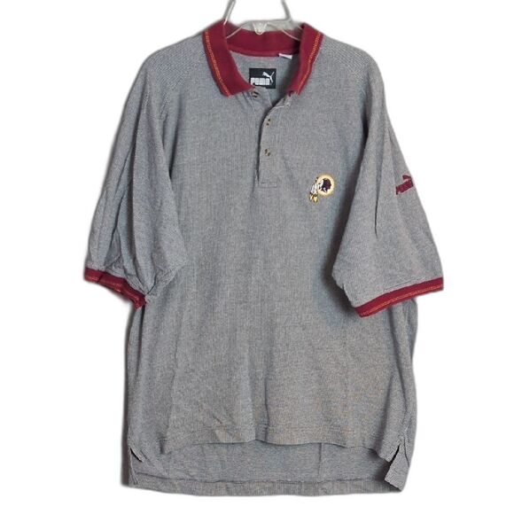 Puma Washington Redskins NFL Gray Polo Mens XL VINTAGE - Picture 1 of 6